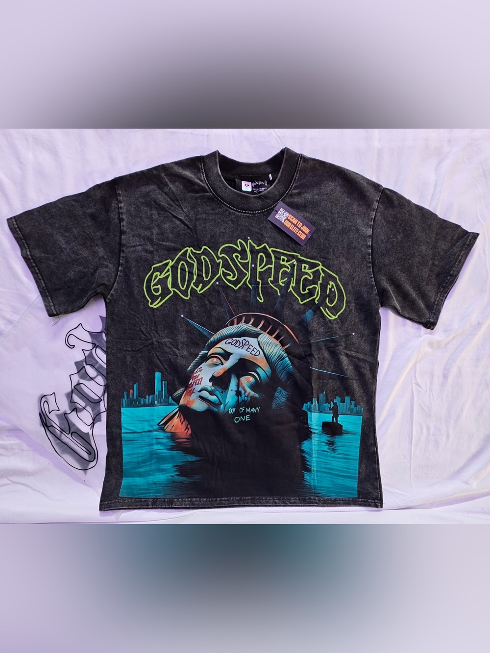 Godspeed Graphic Tee - Black with Teal & Neon Green